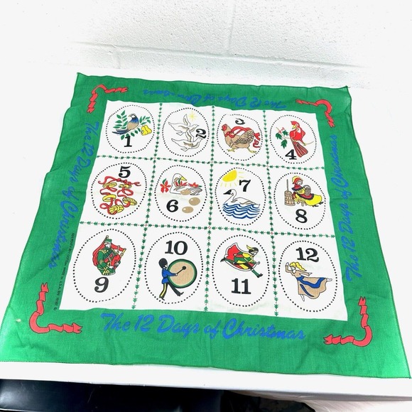 Sunweave Linen Cotton Napkin 12 Days of Christmas Vintage - Picture 1 of 6